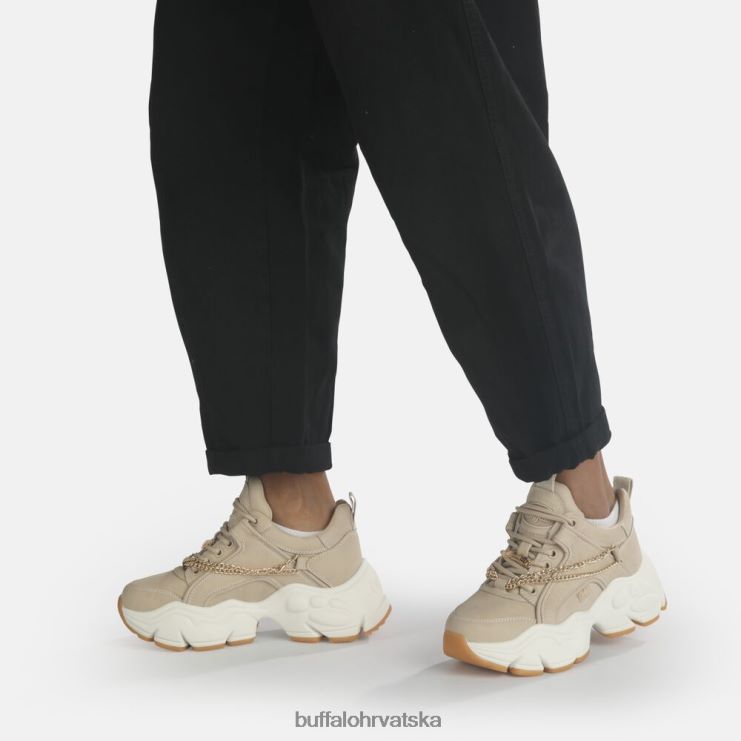 bež sa zlatnim lancem Buffalo binary chain trainer low vegan |tenisice TDD6T348